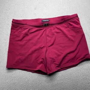 Verge Women Athletic Shorts Nylon Lycra XL Berry Pink Made in USA Italian Fabric